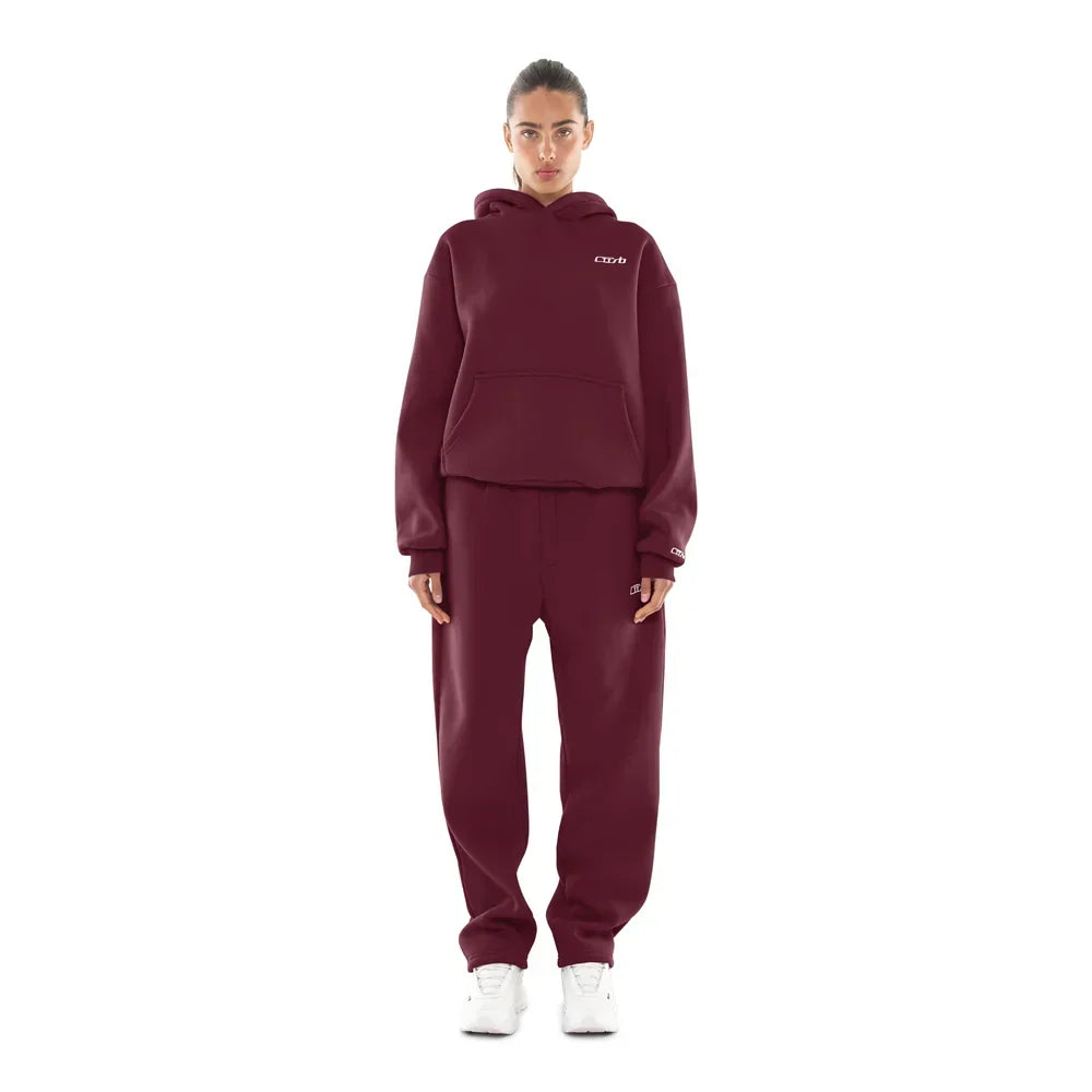 Unisex Oversized Trainingsanzug in Bordeaux